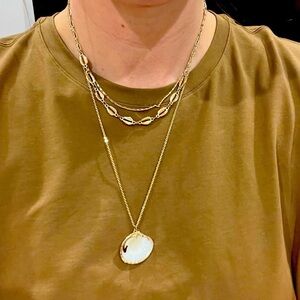 Layered cowry shell necklace